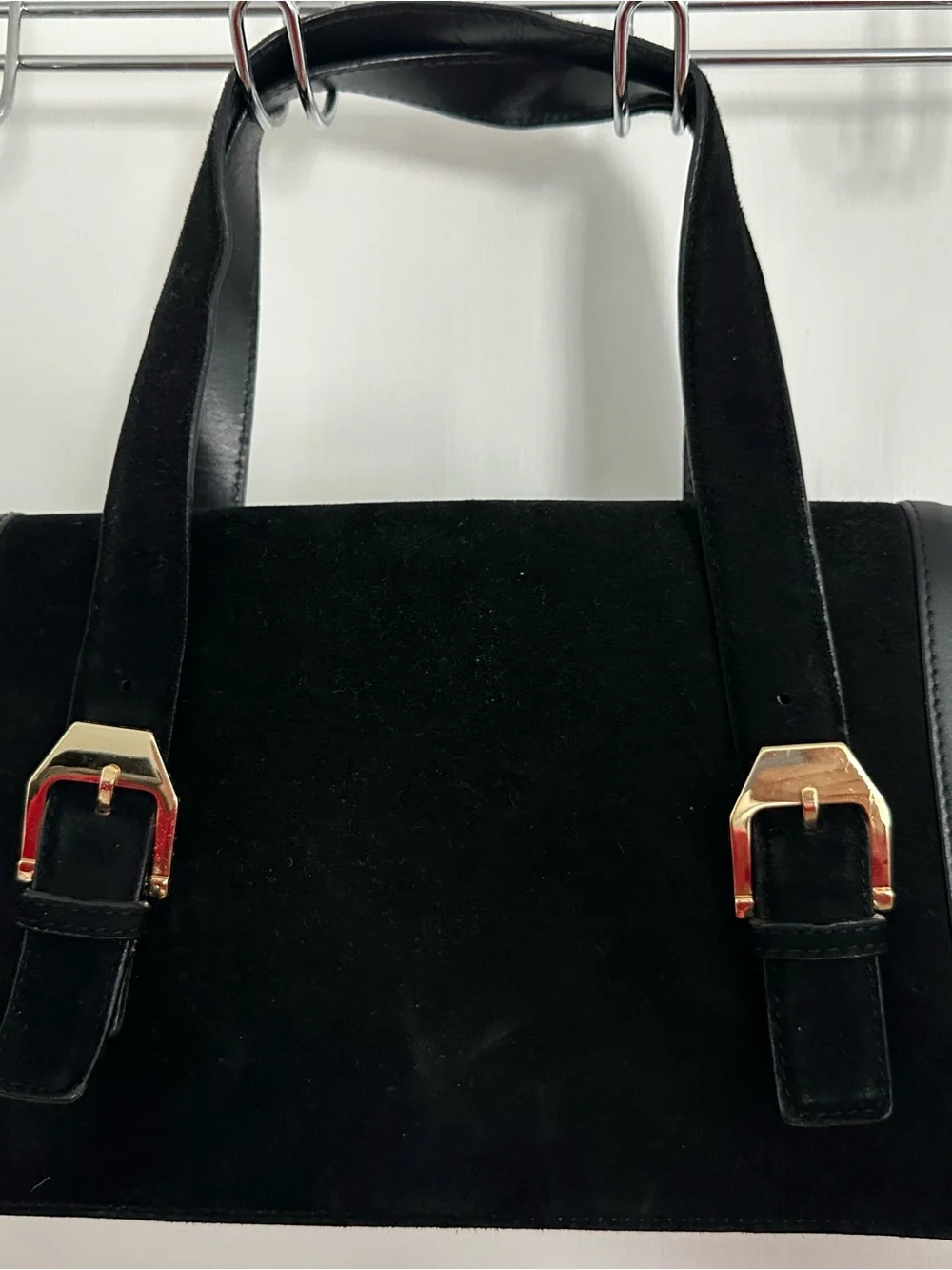 Tory Burch Black Leather Tote with Gold Logo Detail